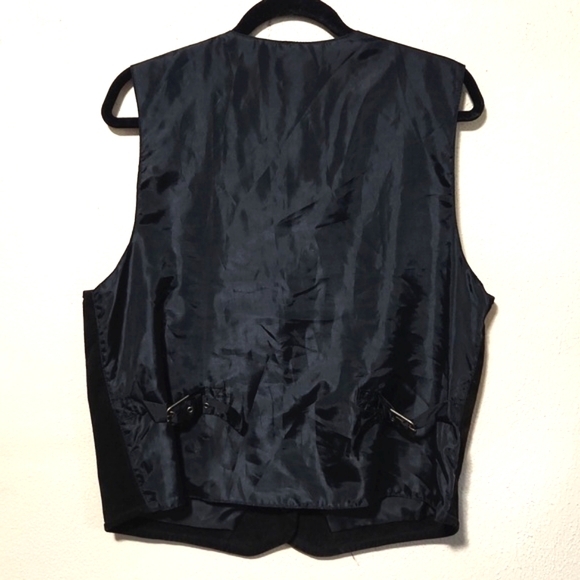Crossroads Vintage Suede Front Black Costume Dress Vest Size Large - Picture 4 of 9
